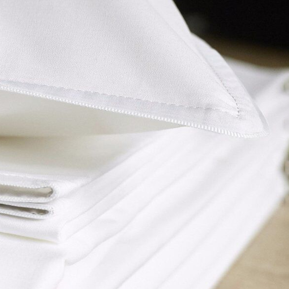 Island Oxford Pillowcase - White With White Trim